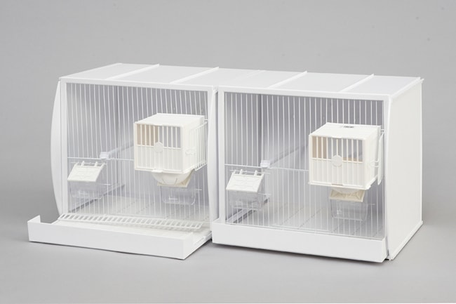 dubbele kunststof broedkooi vogelpension met voorhangnesten nieuw