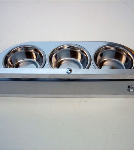 Draaiplateau Voederplateau 3 baks met omranding