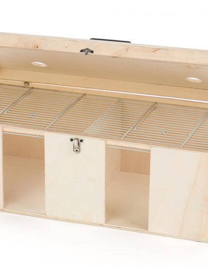 Vervoerskist speciaal met uitlaat papegaai, 2-vaks