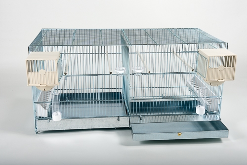 Metalen draadkooi 90 cm met voorhangnestenjpg Metalen draadkooi 90 cm met voorhangnesten