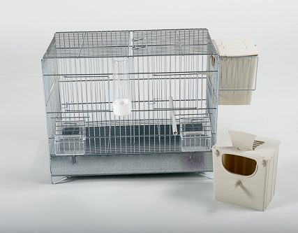 Metalen draadkooi 41 cm met nest