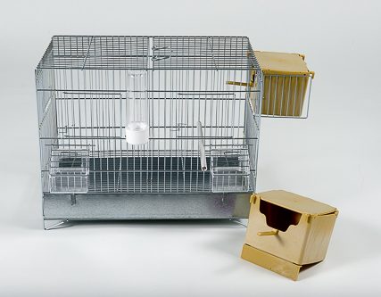 Metalen draadkooi 41 cm met nest