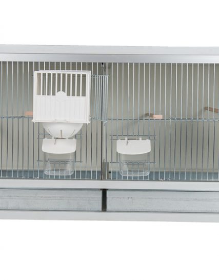 Aluminium broedkooi 100 cm breed 2 vakken met keizersnestkasten
