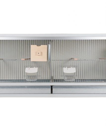 Aluminium broedkooi 120 cm breed met tropen nestkasten