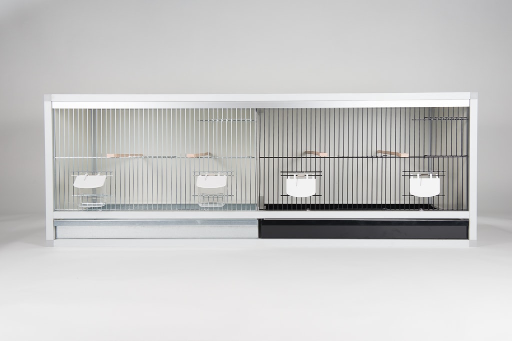 Aluminium broedkooi 120 cm breed met zwarte lade