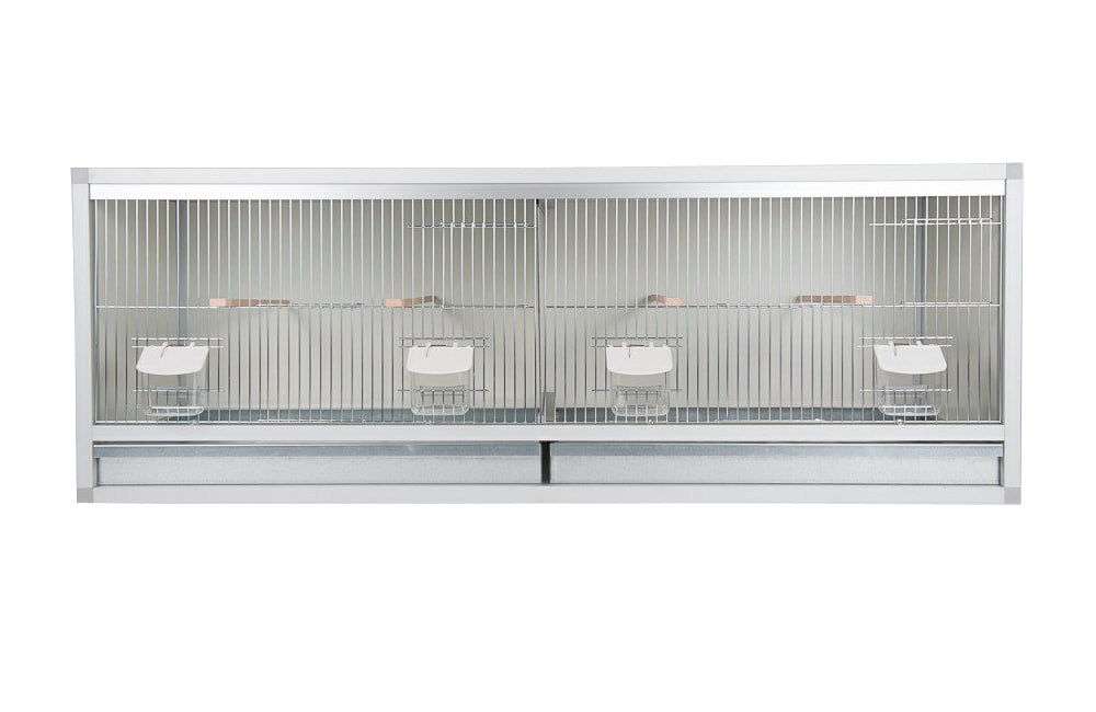 Aluminium broedkooi 120 cm breed 2 vakken Aluminium broedkooi 120 cm breed 2 vakken
