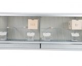 Aluminium broedkooi met tropen nestkasten 100 cm breed 40 cm hoog