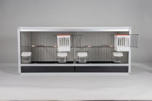 Aluminium broedkooi 100 cm met traliesnestkasten