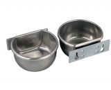 RVS voerbak- / drinkbak 400 ml met wandmontage