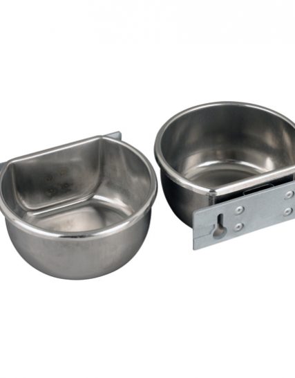 RVS voerbak- / drinkbak 400 ml met wandmontage