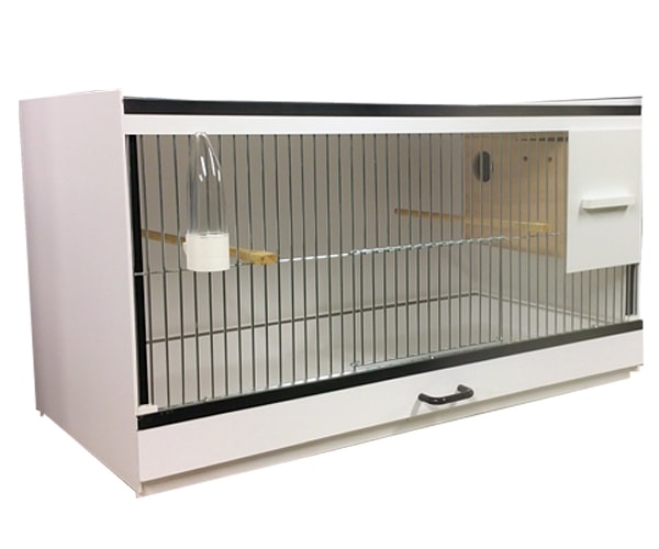 Kunststof kooi Engelse parkieten Bakker zijkant