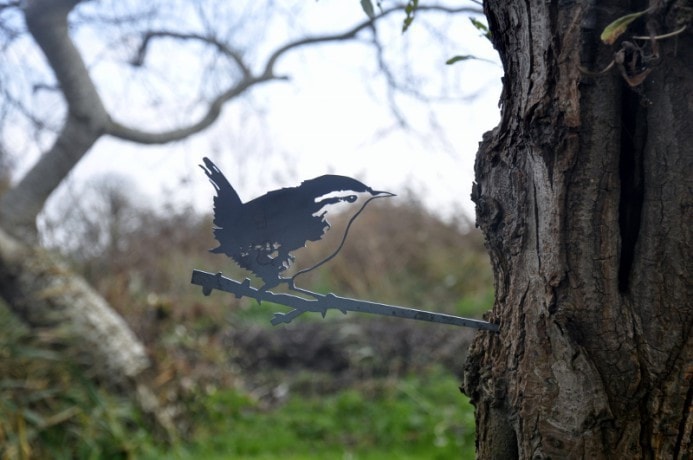 Vogelsilhouet winterkoning Vogelsilhouet winterkoning