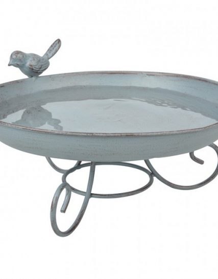 Grey metal staand vogelbad