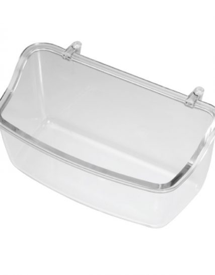 Kunststof doorzichtige voerbak vogels 11 cm breed