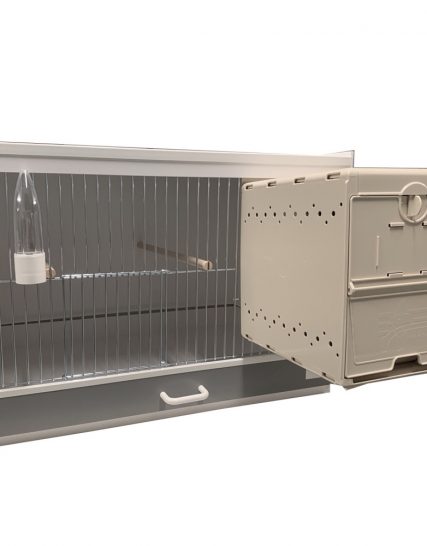 Kunststof broedkooi Engelse parkieten met kunststof nestkast en accentkleur lades