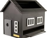 Vogelvoederhuisje met bad zwart