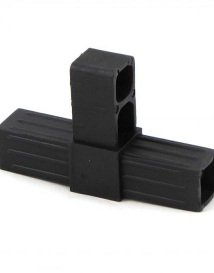 Zwart T verbindingsstuk voliere