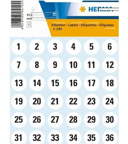 Stickers met nummers