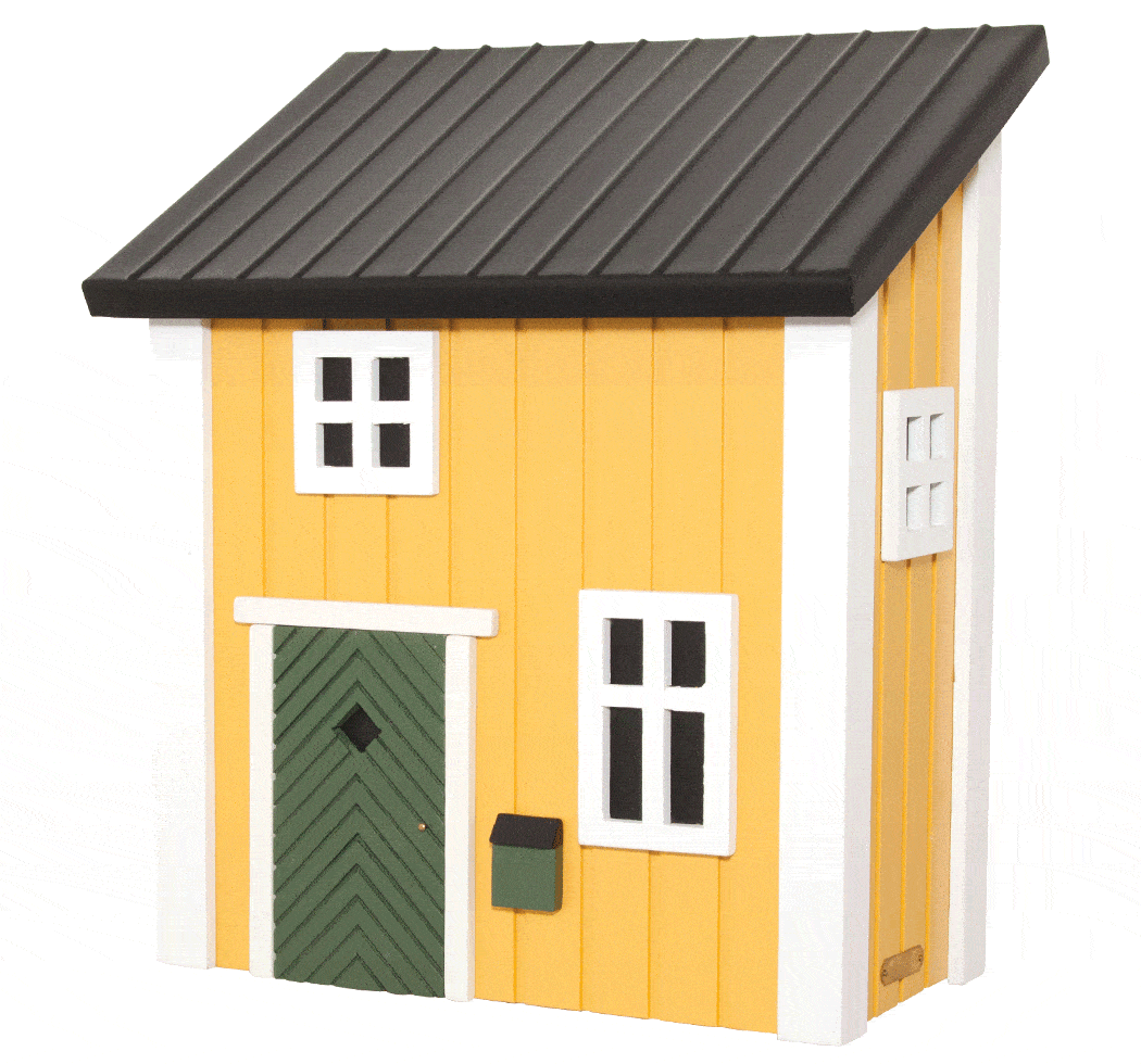 Zweedse brievenbus geel