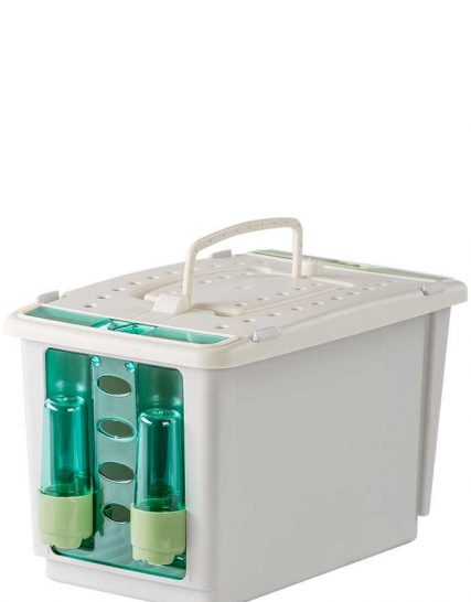 kunststof transportkooi met twee sifons