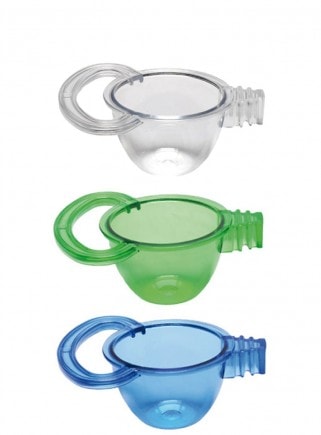 Blauw eivoerbakje met zitring